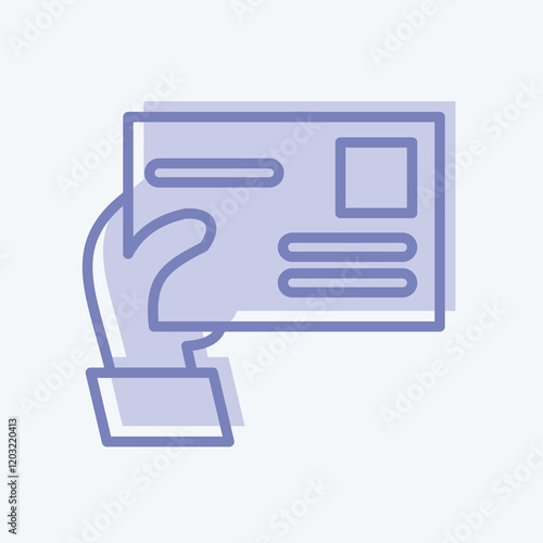 Icon Give Envelope. suitable for education symbol. two tone style. simple design editable