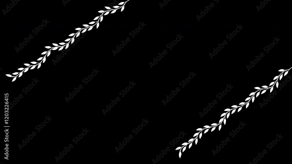 Wedding decoration flower titles copy space for text leaf wreath floral Frame animation With alpha channel. Wedding decoration flower titles copy space for text leaf wreath floral Frame animation With alpha channel.