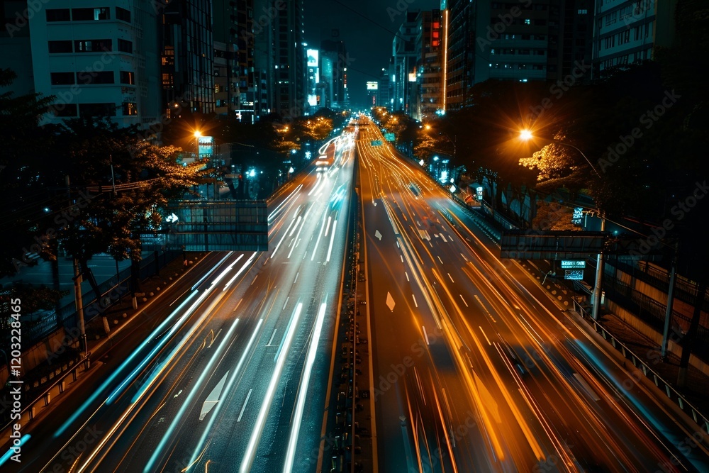 Obraz premium traffic at night