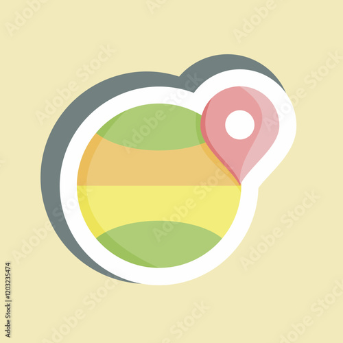 Sticker Global Logistics. suitable for education symbol. simple design editable