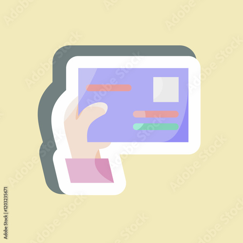 Sticker Give Envelope. suitable for education symbol. simple design editable
