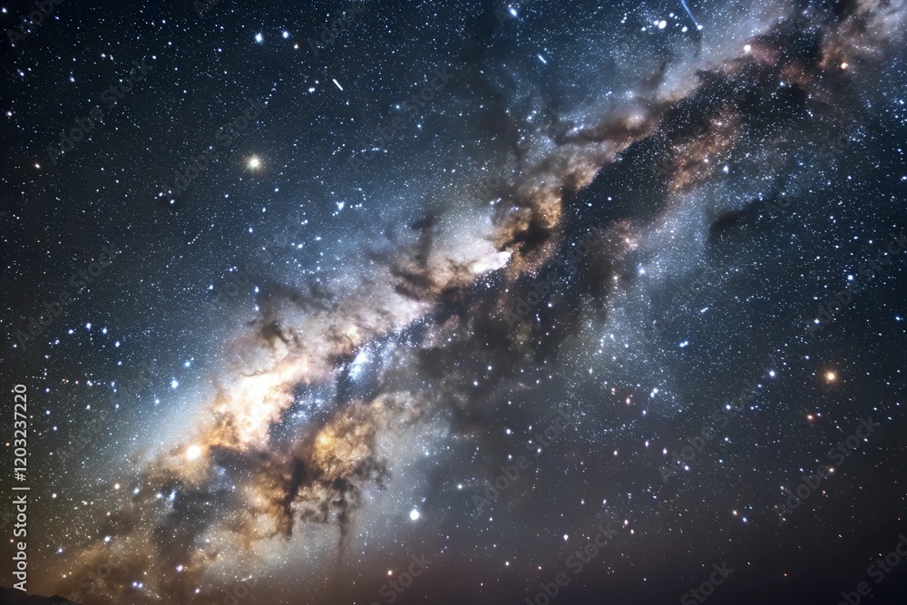 Milky Way galaxy panorama with stars and space dust Milky Way galaxy panorama with stars and space dust