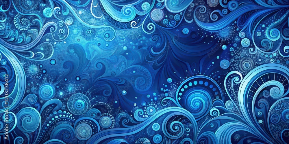 Deep blue abstract background with swirling patterns and shapes in various shades of blue, blue, swirly, blue Deep blue abstract background with swirling patterns and shapes in various shades of blue, blue, swirly, blue