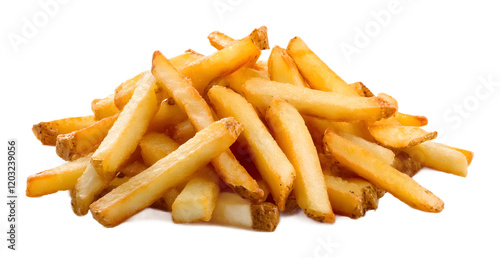 Flavorful loaded fries isolated on a transparent background