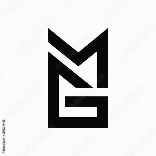Letter Mg or Gm initial creative unique shapes alphabet monogram logo