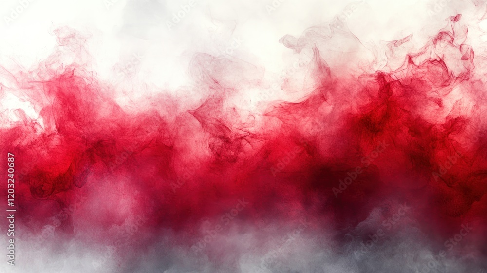 Abstract red and white smoky background with flowing patterns, suitable for artistic designs Abstract red and white smoky background with flowing patterns, suitable for artistic designs