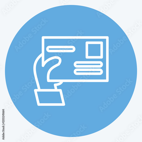 Icon Give Envelope. suitable for education symbol. blue eyes style. simple design editable