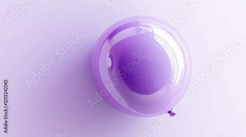 A shiny pastel lavender balloon with a glossy texture, creating a dreamy and elegant vibe, isolated on white