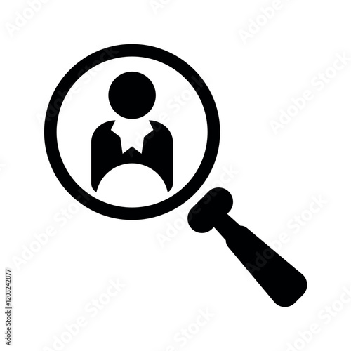 Online job search flat career icon.