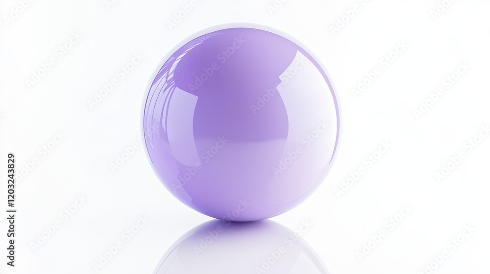 Obraz premium A pastel lavender balloon with a reflective surface and smooth textures, isolated on white