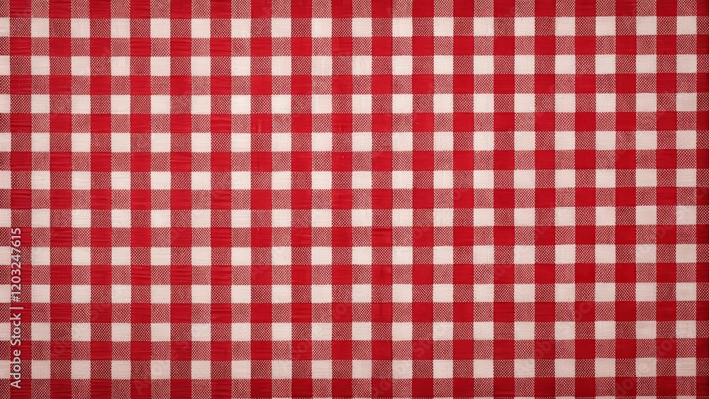 Classic red and white gingham fabric with checked pattern on a plain red background, red, gingham, red,gingham Classic red and white gingham fabric with checked pattern on a plain red background, red, gingham, red,gingham