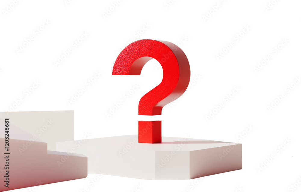 a 3D red question mark isolated on a transparent background a 3D red question mark isolated on a transparent background