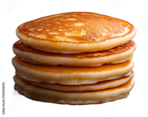 Fluffy pancake isolated on a transparent background