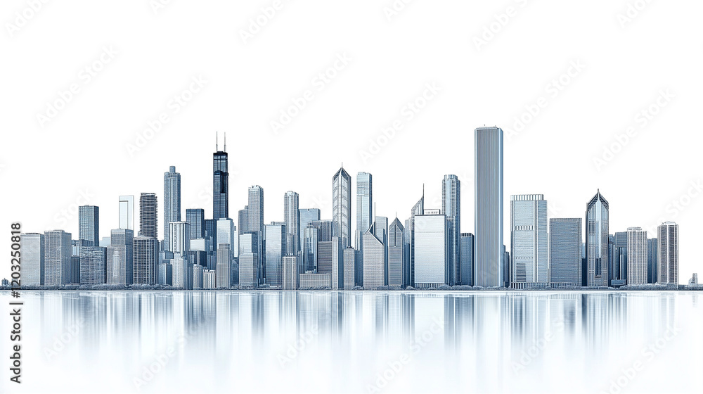 a simple modern city skyline isolated on a transparent background a simple modern city skyline isolated on a transparent background