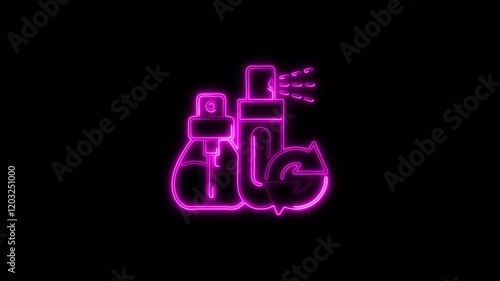 Glowing neon Perfume Spray  icon isolated on black background. HD Video motion graphic animation photo