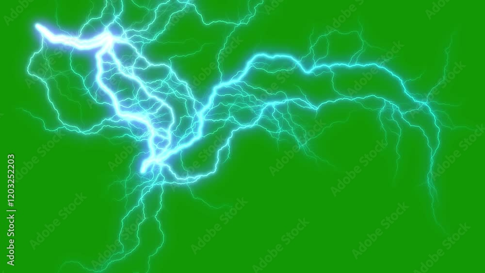 Abstract movement effect of lightning flash on green screen background. Abstract movement effect of lightning flash on green screen background.