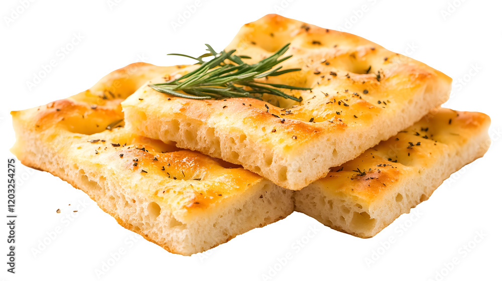 Focaccia on a transparent background. isolated background. Focaccia on a transparent background. isolated background.