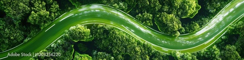Green Algae Tendrils: A vibrant, close-up photograph of a bright green algae tendril snaking through a vibrant, textured field of verdant foliage.