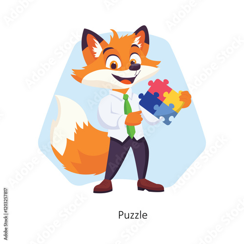 Puzzle vector character illustration. EPS 10 File