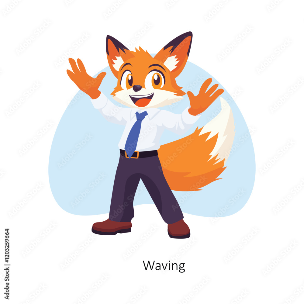 Obraz premium Waving vector character illustration. EPS 10 File