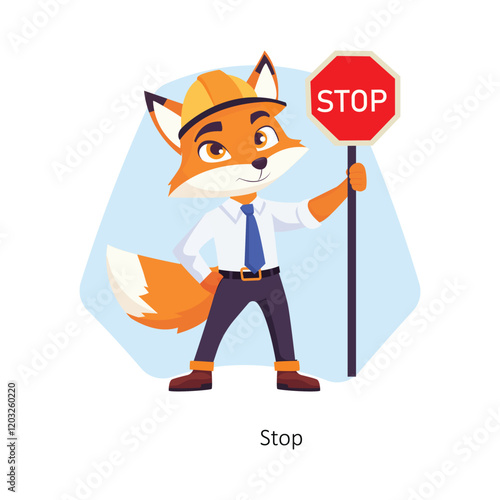 Stop vector character illustration. EPS 10 File