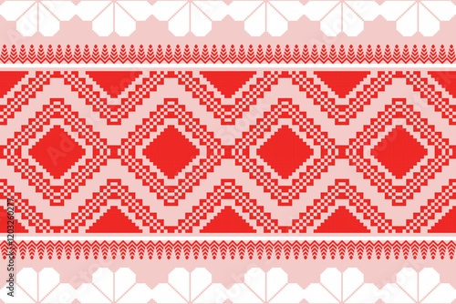 Seamless vector pixel pattern for fabric or printing.