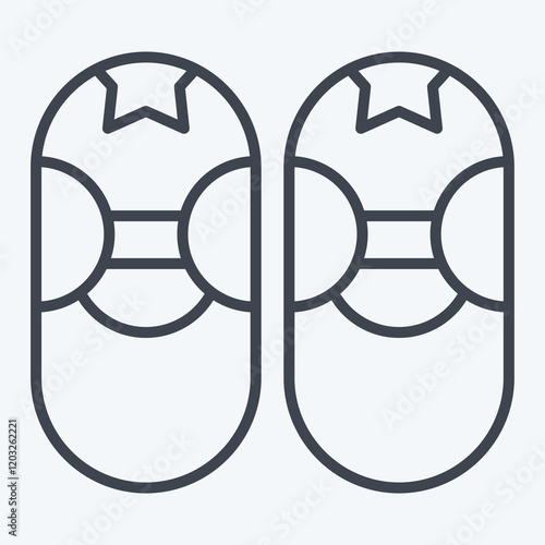 Icon Baby Shoe. related to Kindergarten symbol. line style. design editable