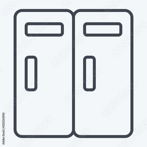 Icon Lockers. related to Kindergarten symbol. line style. design editable