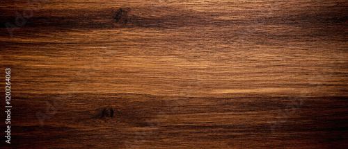 Wallpaper Mural Smooth Dark Brown Wooden Surface with Natural Grain and Knots. Made with generative AI Torontodigital.ca