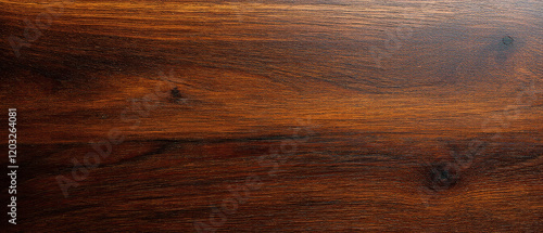 Smooth Dark Brown Wooden Surface with Natural Grain and Knots. Made with generative AI