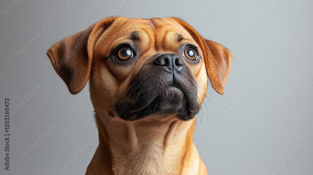 chubby dog with shiny collar sits attentively, showcasing its expressive eyes and soft fur. This adorable pet exudes sense of curiosity and warmth chubby dog with shiny collar sits attentively, showcasing its expressive eyes and soft fur. This adorable pet exudes sense of curiosity and warmth