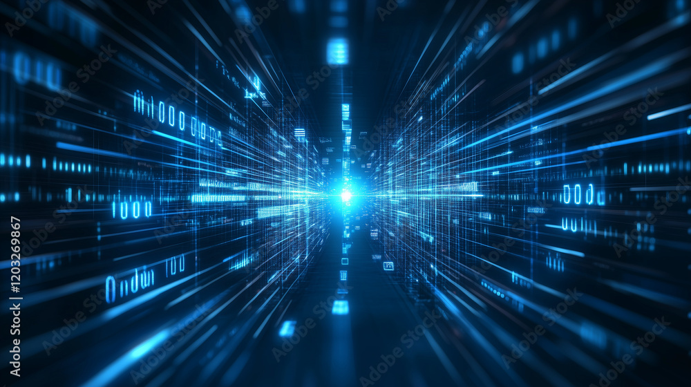 Futuristic Data Tunnel Network Futuristic Data Tunnel Network