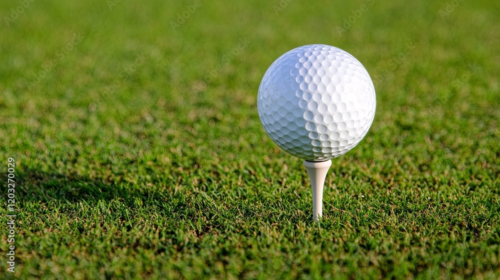 A single golf ball and tee placed neatly on a clean surface, leaving room for text. A single golf ball and tee placed neatly on a clean surface, leaving room for text.