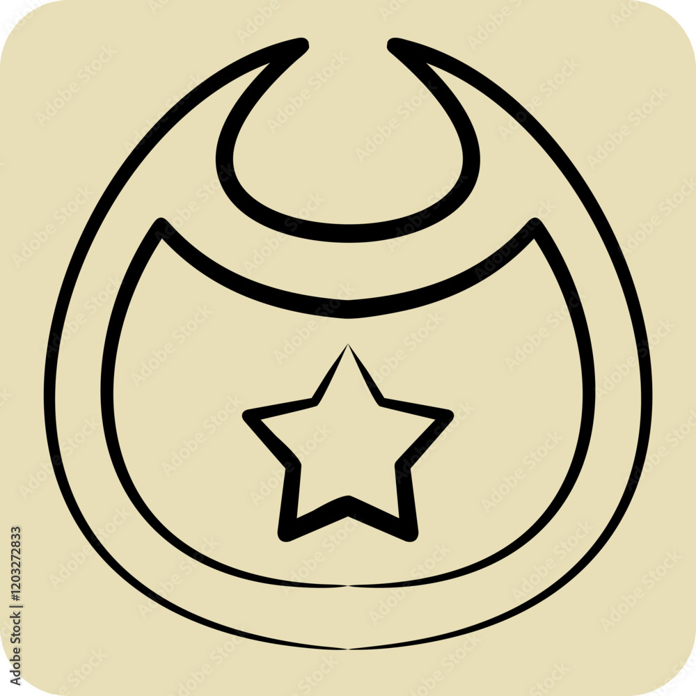 Icon Baby Bibs. related to Kindergarten symbol. hand drawn style. design editable