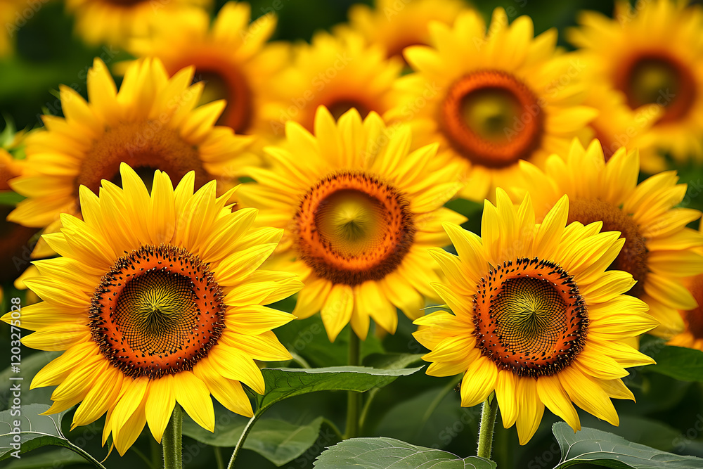 Vibrant Sunflower Field Seamless Pattern Vibrant Sunflower Field Seamless Pattern