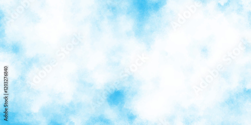 soft and cloudy white clouds on blue background, soft and blurry blue cloudy sky, Light blue watercolor paper texture background with splashes, cloudy and soft sky blue blurred and grainy Blue powder.