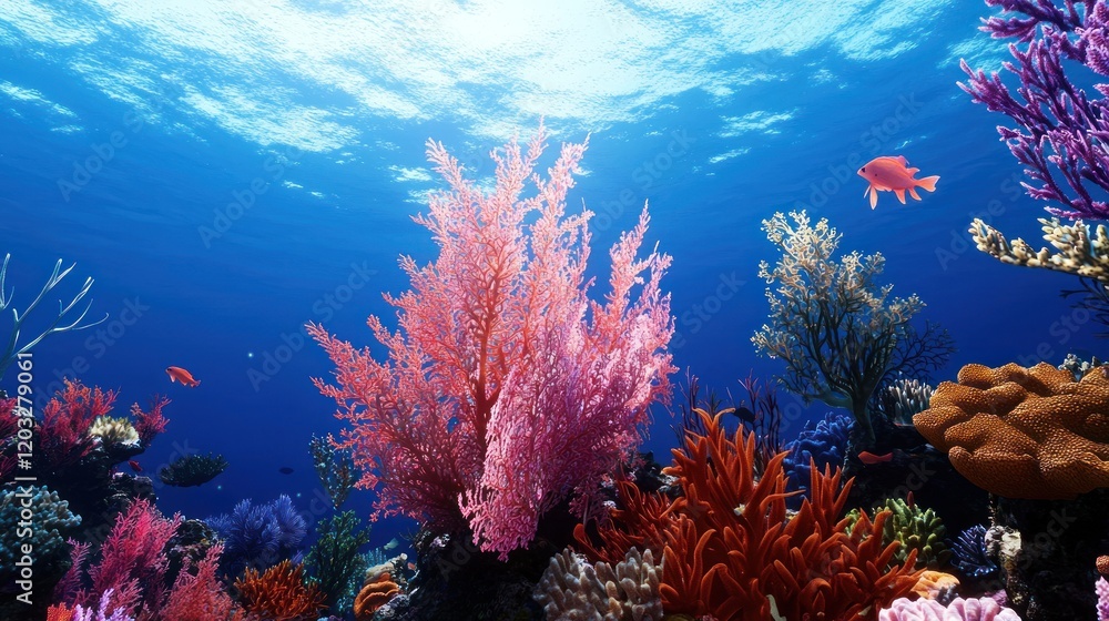 Naklejka premium Vibrant Coral Reef Underwater
