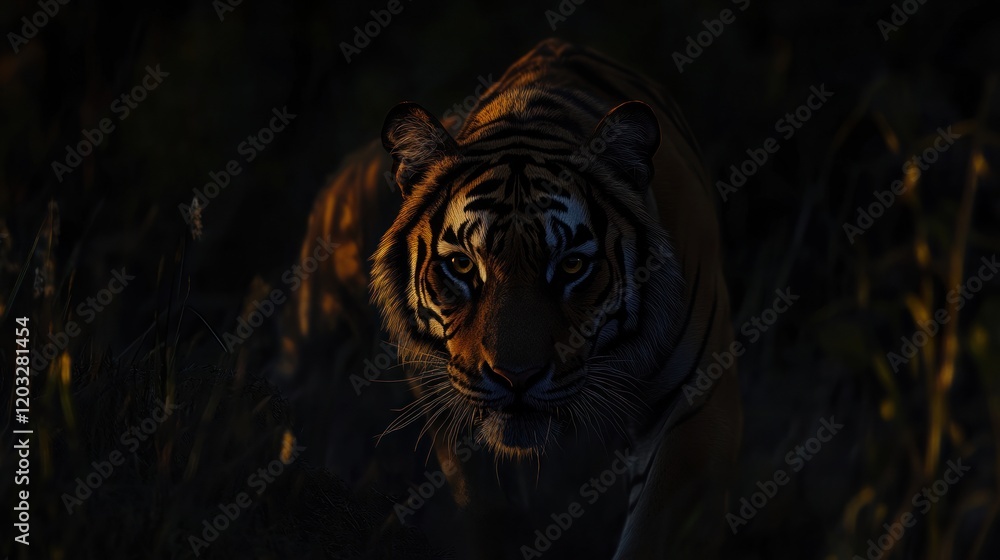 Majestic Bengal Tiger at Dusk: A Masterpiece of Wildlife Photography Majestic Bengal Tiger at Dusk: A Masterpiece of Wildlife Photography