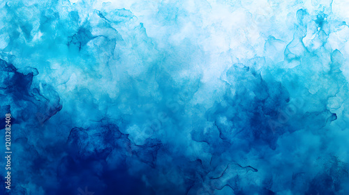 Fluid blue clouds swirling in a soft and fluid formation.