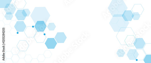Vector hexagons pattern. Geometric abstract background with simple hexagonal elements. Medical, technology or science design