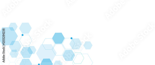 Vector hexagons pattern. Geometric abstract background with simple hexagonal elements. Medical, technology or science design