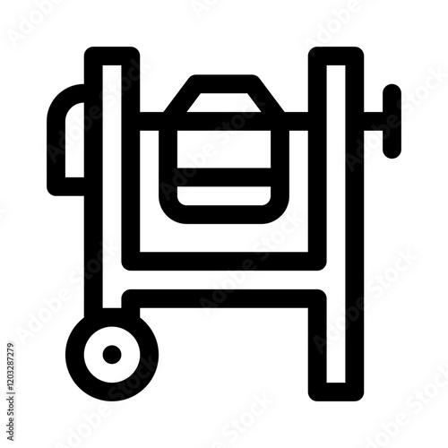 cement mixer line icon