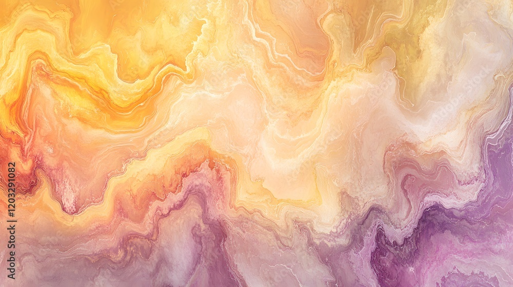 Fototapeta premium Abstract Swirling Yellow Purple And Orange Hues