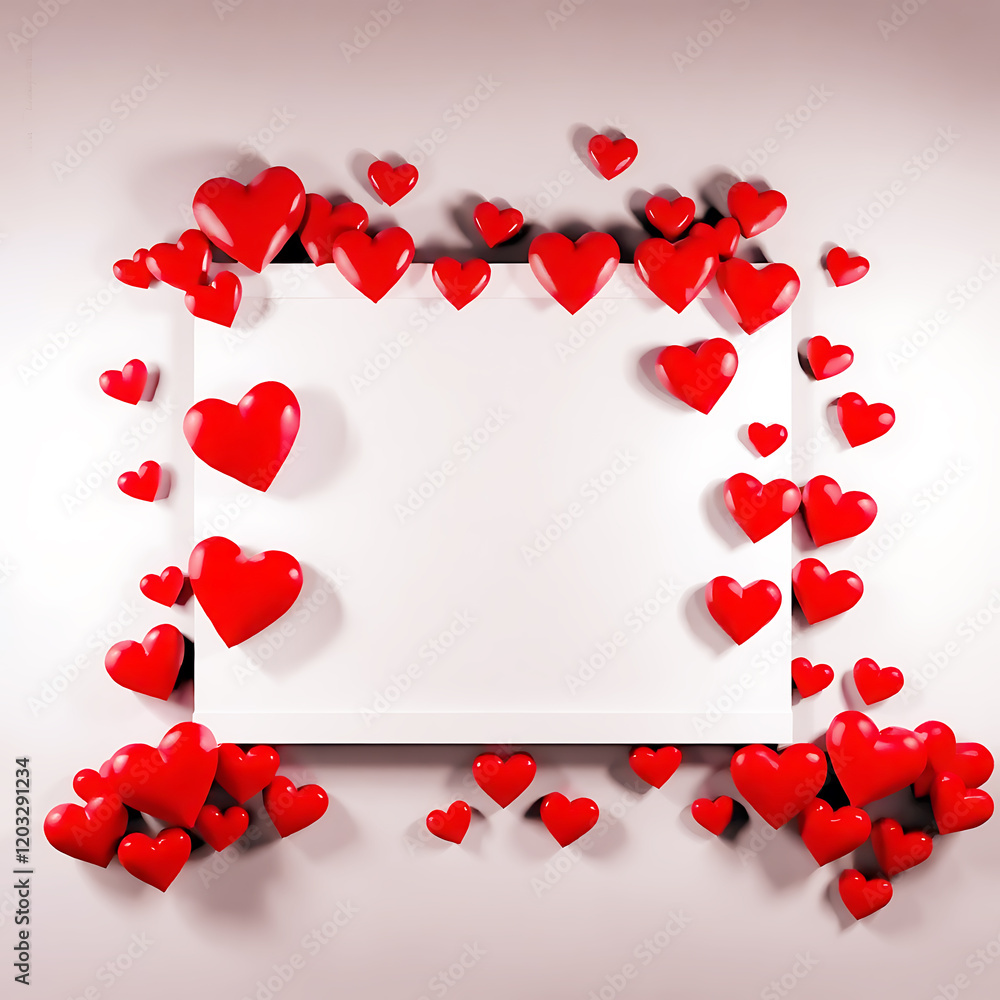 Red Hearts Frame a Blank Space for Your Design. Red Hearts Frame a Blank Space for Your Design.