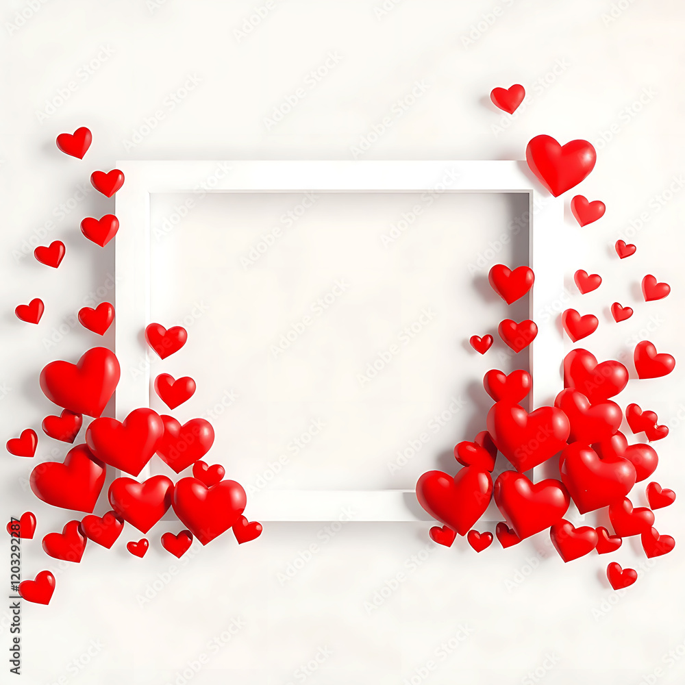 Red Hearts Frame a Blank Space for Your Design. Red Hearts Frame a Blank Space for Your Design.
