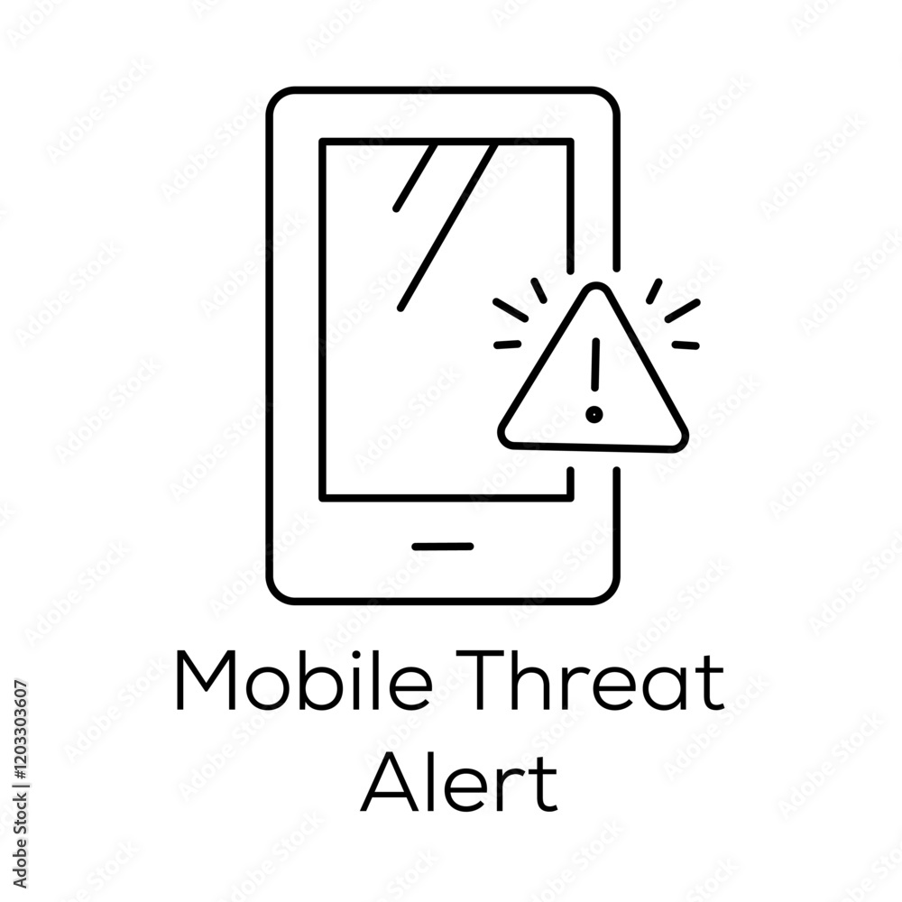 Mobile Threat Alert Icon – Warning for Mobile Device Security Risks Mobile Threat Alert Icon – Warning for Mobile Device Security Risks
