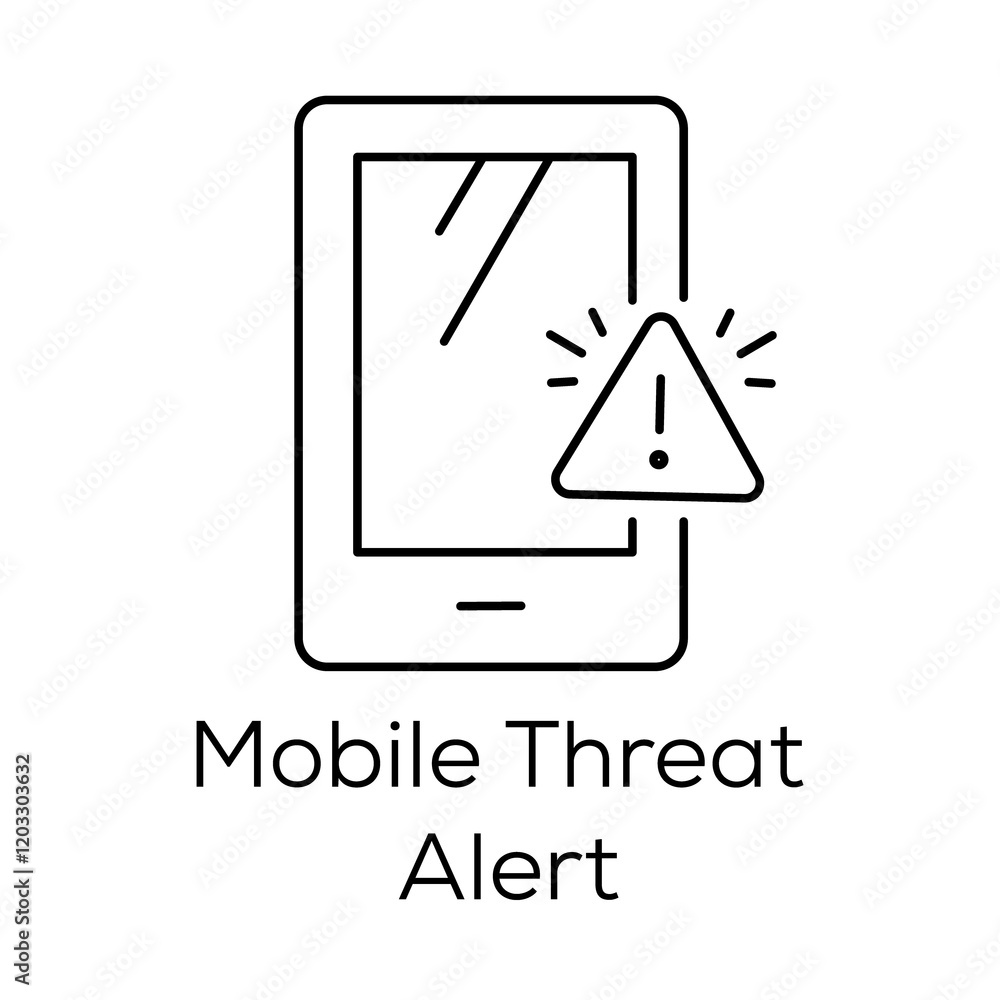 Mobile Threat Alert Icon – Warning for Mobile Device Security Risks Mobile Threat Alert Icon – Warning for Mobile Device Security Risks