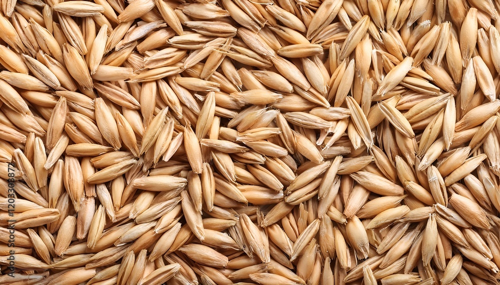 High-resolution close-up of raw oat grains, showcasing their natural texture and beige color, ideal for food, agriculture, or health-related projects, backgrounds High-resolution close-up of raw oat grains, showcasing their natural texture and beige color, ideal for food, agriculture, or health-related projects, backgrounds