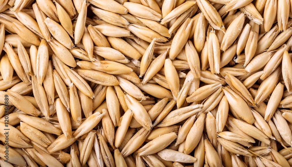 High-resolution close-up of raw oat grains, showcasing their natural texture and beige color, ideal for food, agriculture, or health-related projects, backgrounds High-resolution close-up of raw oat grains, showcasing their natural texture and beige color, ideal for food, agriculture, or health-related projects, backgrounds