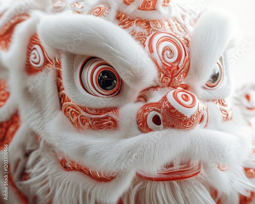 Intricate design of a traditional lion statue. photo